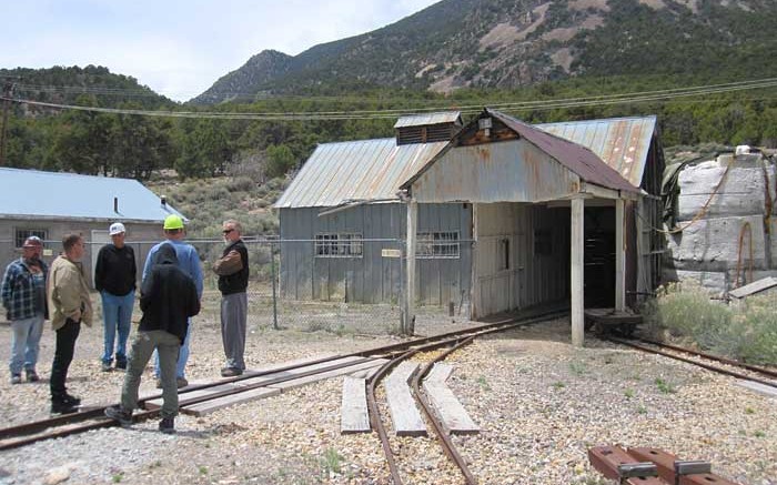 Western Pacific Resources executives and staff at the entrance to the historic Deer Trail gold mine in Utah. Photo by Adrian Pocobelli.