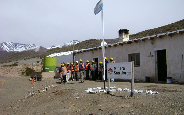 Workers gather at Coro Mining's San Jorge copper-gold project in Mendoza, Argentina. Credit: Coro Mining