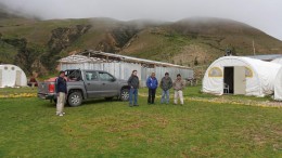 Geologists and administrative staff at Panoro Minerals' camp at the Antilla copper-moly project in southern Peru. Credit: Panoro Minerals
