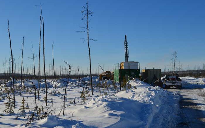 A drill rig at Fission 3.0's Patterson Lake North uranium project in northern Saskatchewan. Credit: Fission 3.0