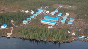 An aerial view of KWG Resources' mining camp at the Big Daddy project, located in the McFaulds Lake area, in the Ring of Fire. Credit: KWG Resources