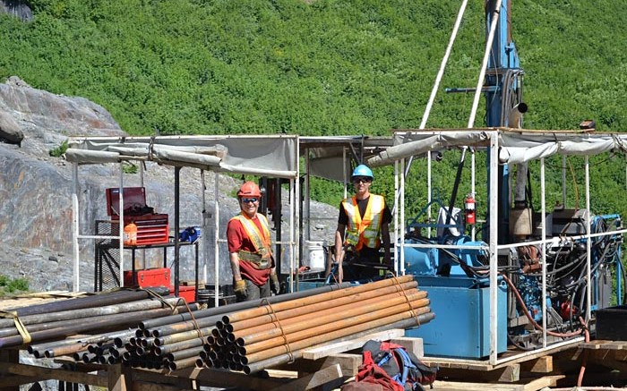 A drill crew at Seabridge Gold's KSM gold-copper project in northwestern B.C. Credit: Seabridge Gold
