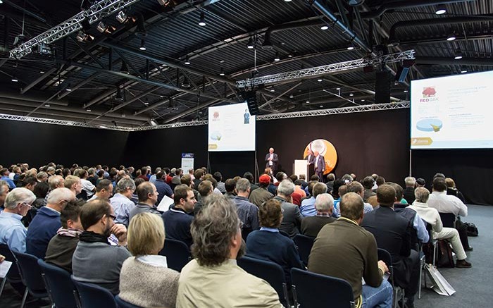 Zimtu Capital president Dave Hodge addresses attendees at the International Precious Metals and Commodities Show in Munich, Germany, in November.  Credit: ZTP