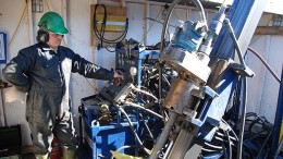 Westcore Drilling's Hector Hewlin plies his trade at North American Nickel's Maniitsoq polymetallic project in southwestern Greenland. Credit: North American Nickel