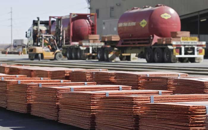 Stacks of copper cathode at the Svedala mill, part of BHP's Olympic Dam processing operations in South Australia. Source: BHP