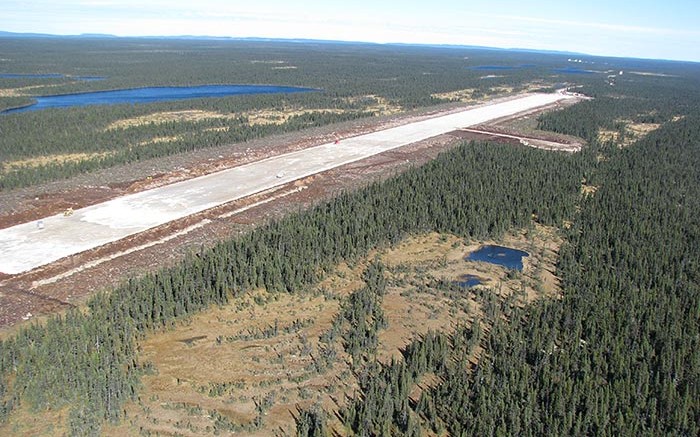 An airstrip at Strateco Resources' Matoush uranium project in Quebec's Otish Mountains region. Source: Strateco Resources