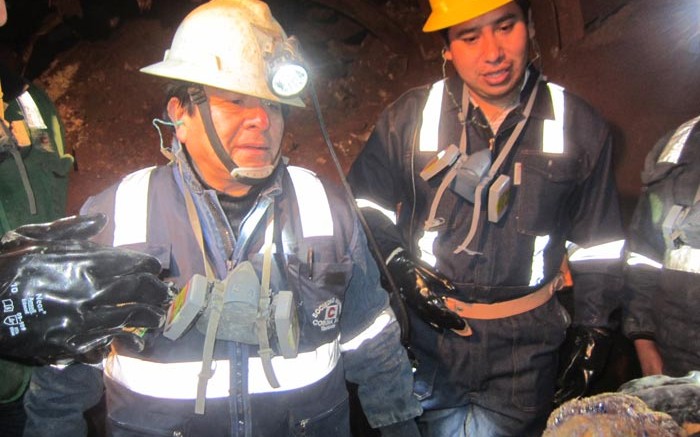 Mining engineers lead an underground tour through Sierra Metals' 82%-owned Yauricocha mine in Peru. Source: Sierra Metals