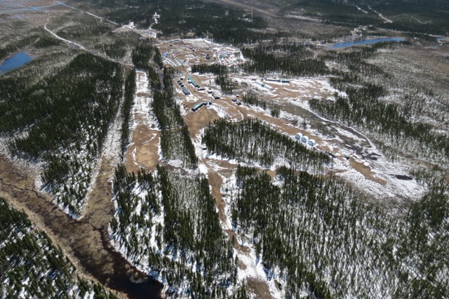 Noront Resources' Esker exploration camp, beside the newly-acquired Cliffs Natural Resources camp (green roofs) in Ontario's Ring of Fire region. Credit: Noront Resources