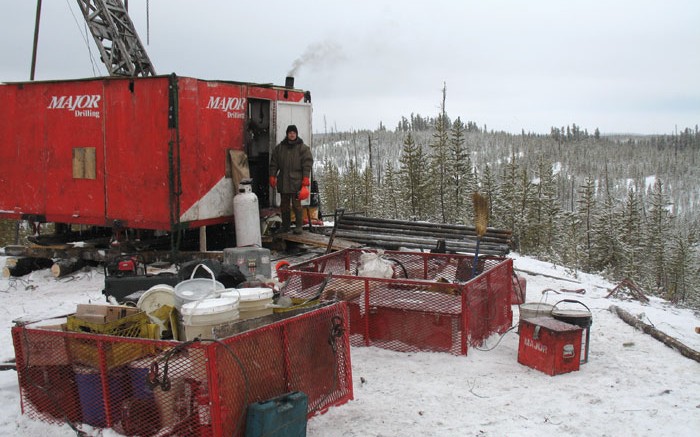 A driller in 2012 at Forum Uranium's Henday uranium project in Saskatchewan. Credit: Forum Uranium