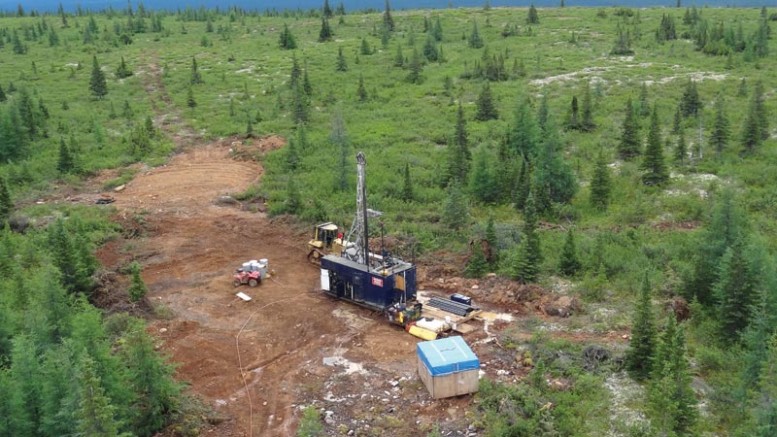 A drill rig in 2012 at New Millennium Iron’s Taconite iron ore project in the Labrador Trough. Credit: New Millennium Iron