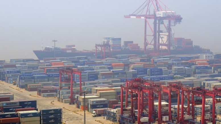 The Yangshan deepwater port in Hangzhou Bay, south of Shanghai. Credit: Jacus