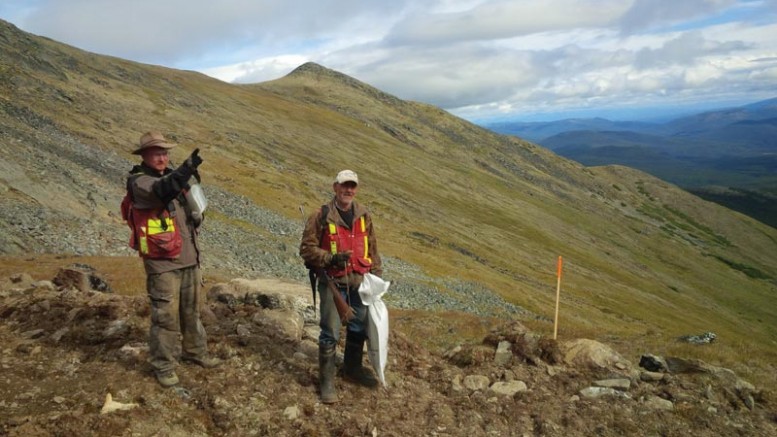 Geologist James Thom (left) and soil sampler Gordon Kirk at Banyan Gold’s Hyland gold project in the Yukon. Banyan is using the Red Cloud Klondike Strike platform to raise $750,000. Credit: Banyan Gold