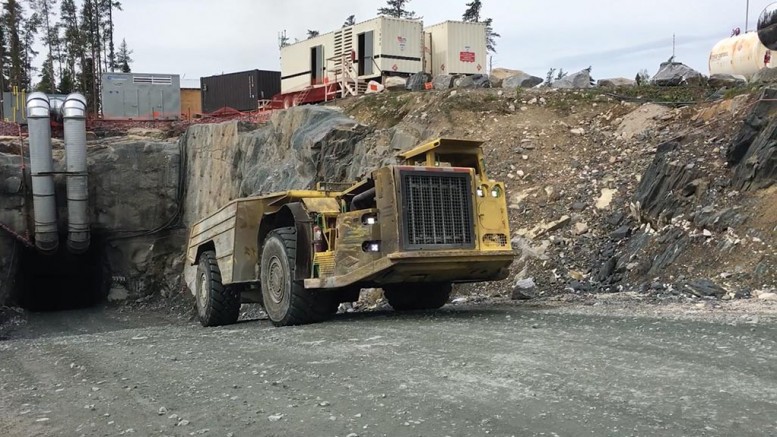 A 20-tonne truck exits a portal at Harte Gold’s Sugar gold project in Northern Ontario. Credit: Harte Gold.
