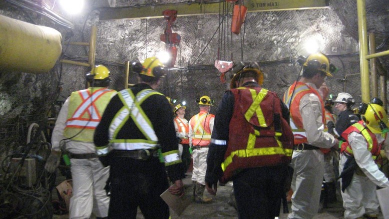 Workers at Kirkland Lake Gold's Macassa project. Credit: Kirkland Lake Gold.