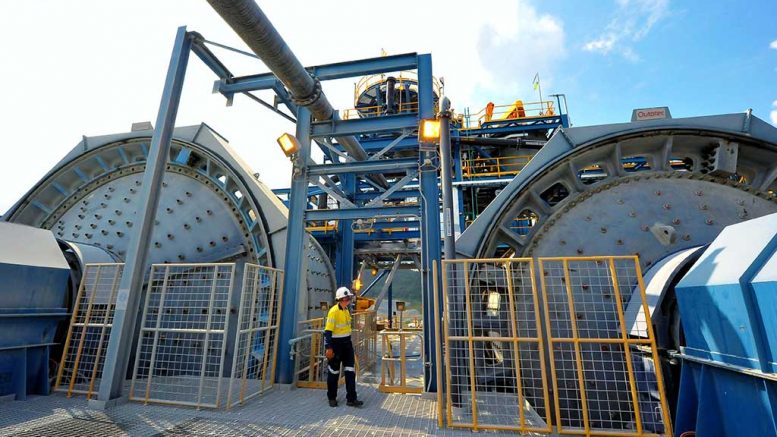 The ball mill at OceanaGold’s Didipio open-pit gold mine in the Philippines. Credit: OceanaGold.