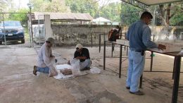 Workers prepare samples at Candelaria Mining’s Caballo Blanco gold-silver project in Mexico. Credit: Candelaria Mining.
