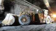 A loader underground at Hecla Mining’s Casa Berardi gold mine, 95 km north of La Sarre, Quebec. Credit: Hecla Mining.