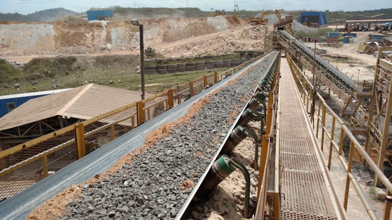 Conveying ore into the mill at Iamgold's Rosebel gold mine in Suriname. Photo by John Cumming.