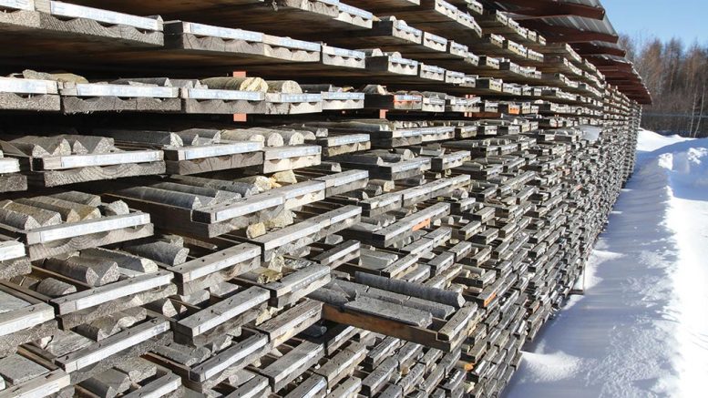 Core racks at Nouveau Monde Graphite’s Matawinie project in Quebec. Credit: Nouveau Monde Graphite.