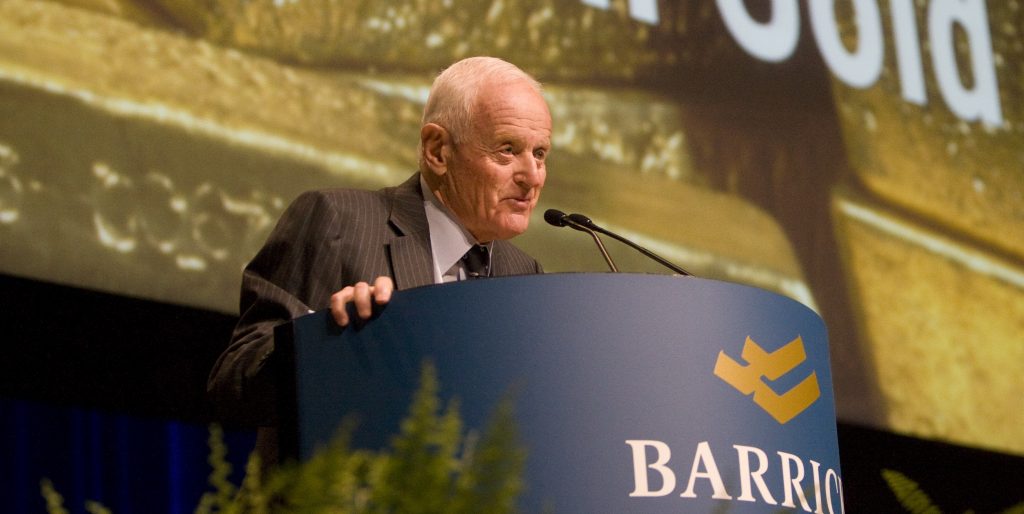 Barrick Gold founder Peter Munk addresses shareholders at the 2010 annual general meeting.?EUR,Credit: Barrick Gold.
