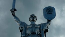 The Rodina-Mat or "Motherland" sculpture in Kyiv, Ukraine, commemorating the victory over Nazi Germany. Photo by John Cumming.