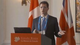 Teranga Gold chief operating officer Paul Chawrun presents at the Canadian Mining Symposium in London on April 25, 2018.