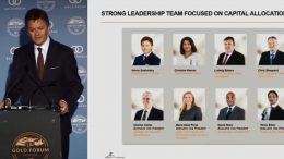 AngloGold CEO and executive director Kelvin Dushnisky presenting at the Denver Gold Forum in September 2018. Credit: Denver Gold Forum video screenshot.