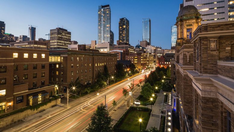 The MaRS Discovery District building (right side of street) in Toronto. Credit: MaRS Discovery District.
