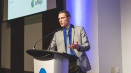 GéoMégA president and CEO Kiril Mugerman speaks at the Progressive mine Forum. Photo by George Matthew Photography.
