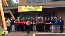 Opening the new office of Five Nations Energy Inc. near Timmins, Ont., in 2013. Credit: CreeWest newsletter.
