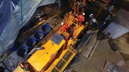 Drillers at SolGold’s Cascabel copper-gold property in northern Ecuador. Credit: SolGOld.