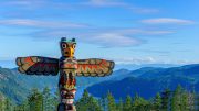 First Nation Totem in British Columbia, Canada.