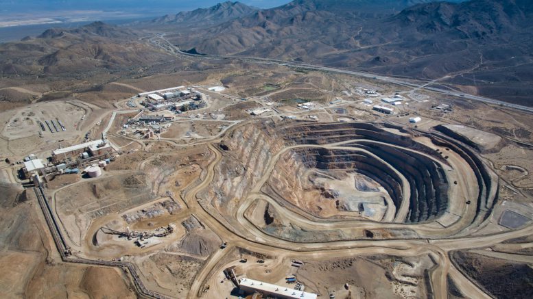 Aerial view of Mountain Pass mine and processing plant